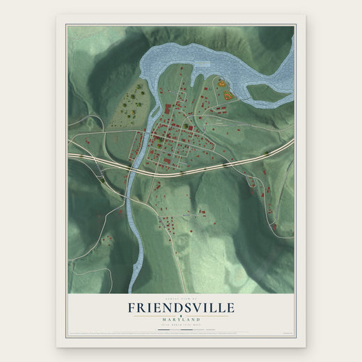 Friendsville, Maryland map print, the full design