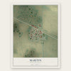 Martin, North Dakota map print, the full design