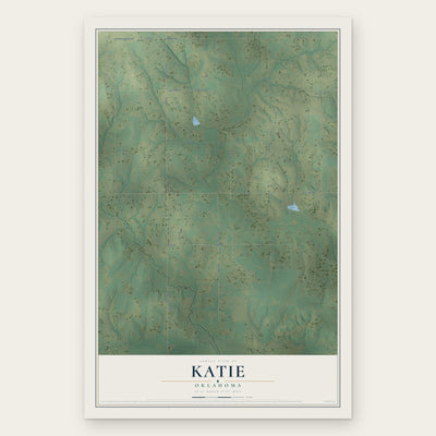 Katie, Oklahoma map print, the full design