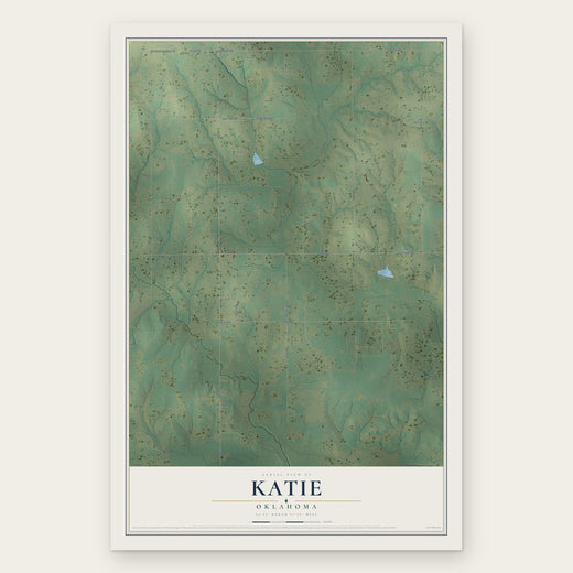 Katie, Oklahoma map print, the full design