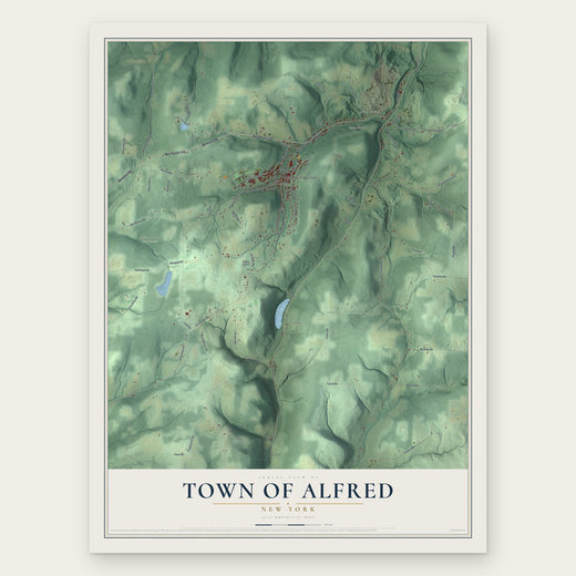Town of Alfred, New York map print, the full design