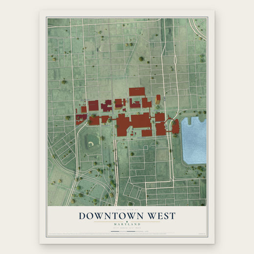 Downtown West, Maryland map print, the full design