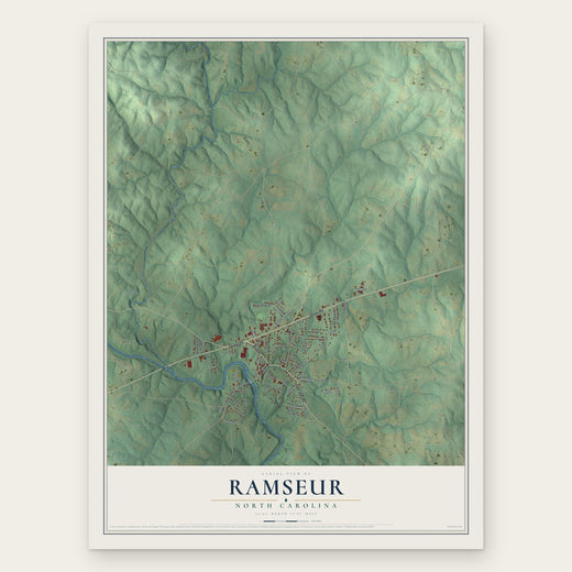 Ramseur, North Carolina map print, the full design