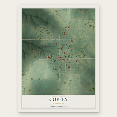 Coffey, Missouri map print, the full design