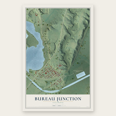 Bureau Junction, Illinois map print, the full design