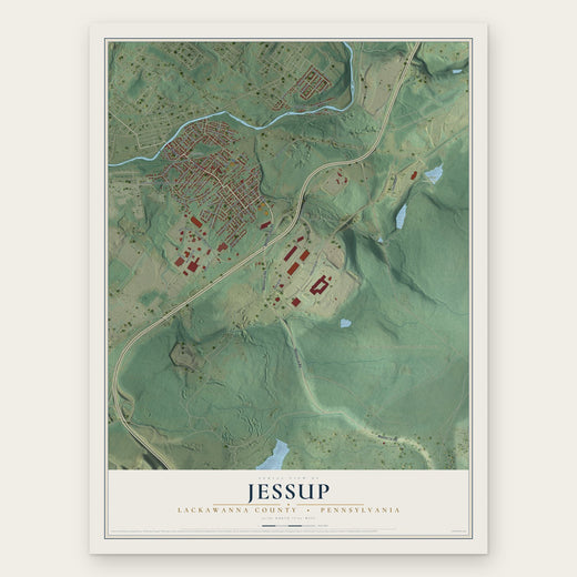 Jessup, Lackawanna County, Pennsylvania map print, the full design