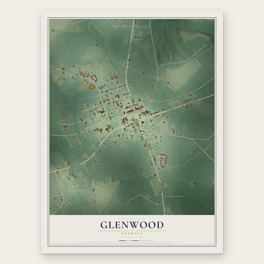 Glenwood, Georgia map print, the full design