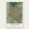 Cameron Park, Texas map print, the full design
