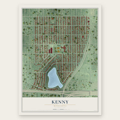 Kenny, Minnesota map print, the full design