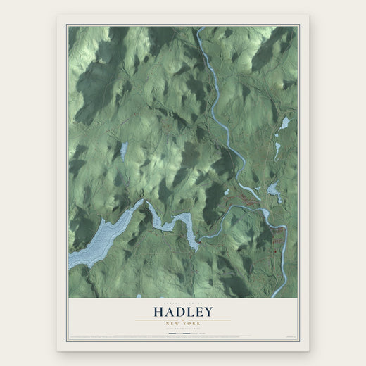 Hadley, New York map print, the full design