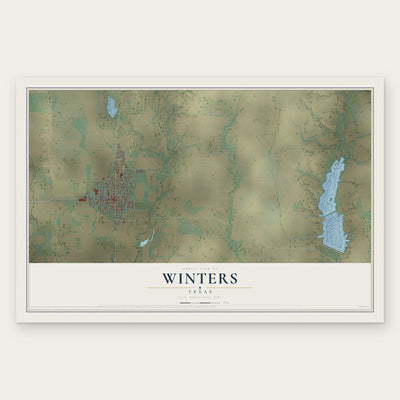 Winters, Texas map print, the full design