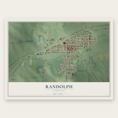 Randolph, Nebraska map print, the full design