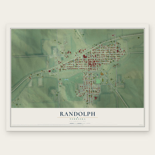 Randolph, Nebraska map print, the full design