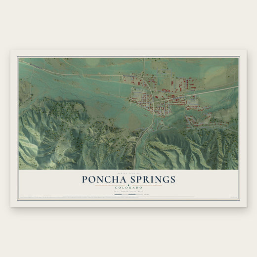 Poncha Springs, Colorado map print, the full design