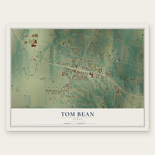 Tom Bean, Texas map print, the full design