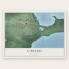 Cass Lake, Minnesota map print, the full design