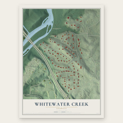 Whitewater Creek, Georgia map print, the full design