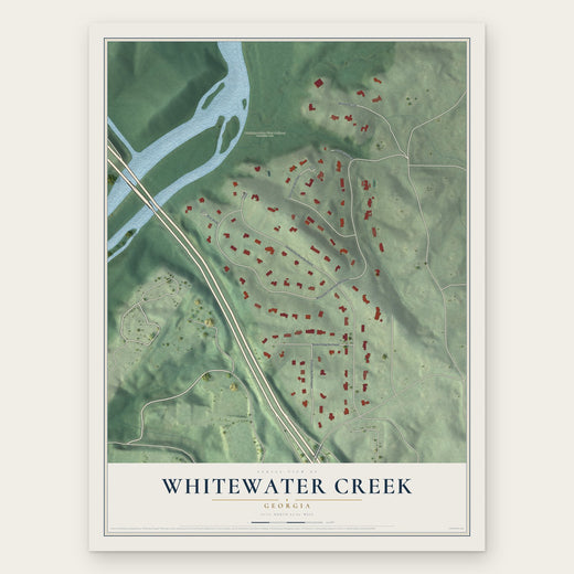 Whitewater Creek, Georgia map print, the full design