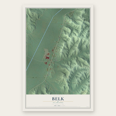 Belk, Alabama map print, the full design