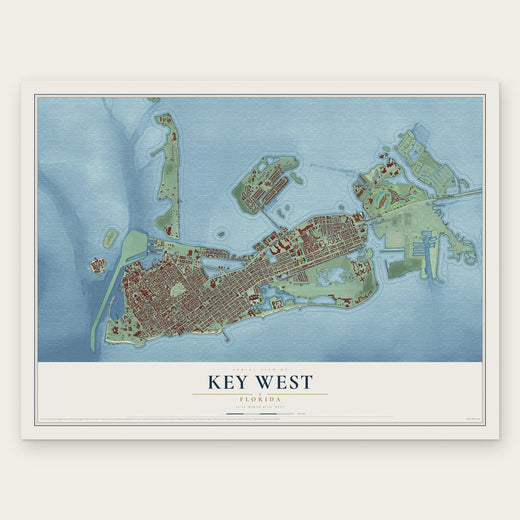 Key West, Florida map print, the full design