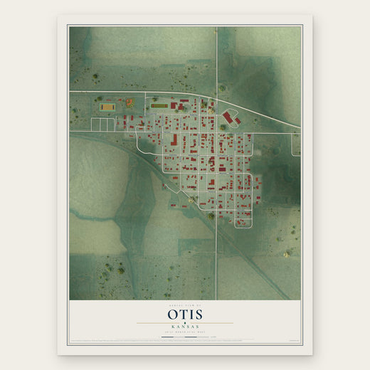 Otis, Kansas map print, the full design