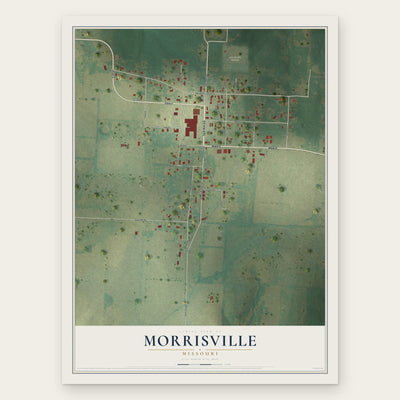 Morrisville, Missouri map print, the full design