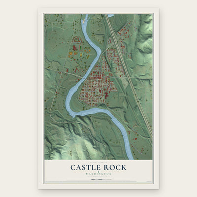 Castle Rock, Washington map print, the full design