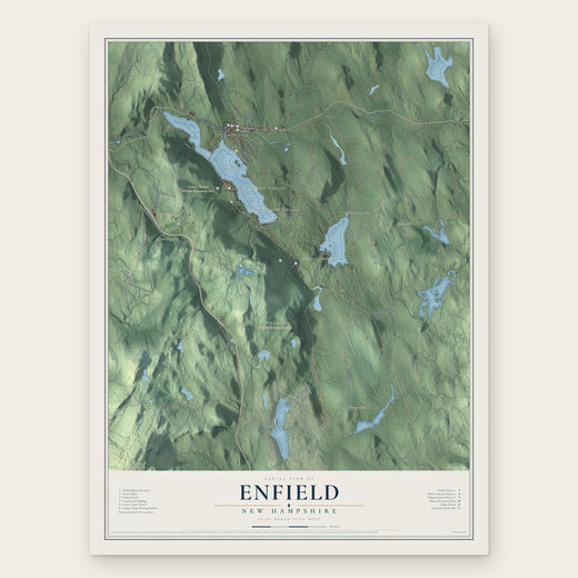 Enfield, New Hampshire map print, the full design
