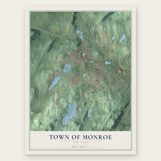 Town of Monroe, New York map print, the full design