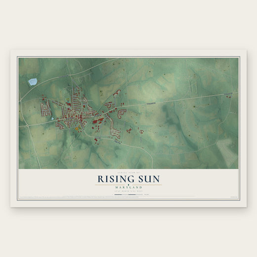 Rising Sun, Maryland map print, the full design