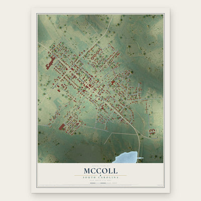 McColl, South Carolina map print, the full design