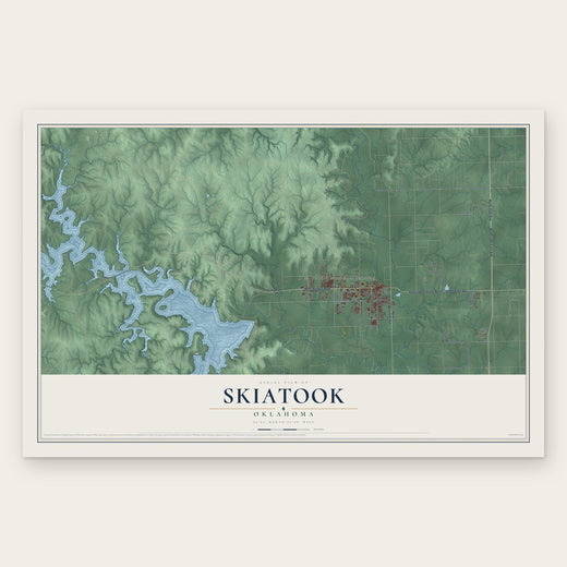 Skiatook, Oklahoma map print, the full design