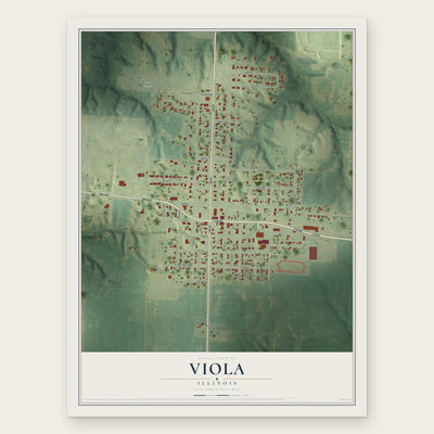Viola, Illinois map print, the full design