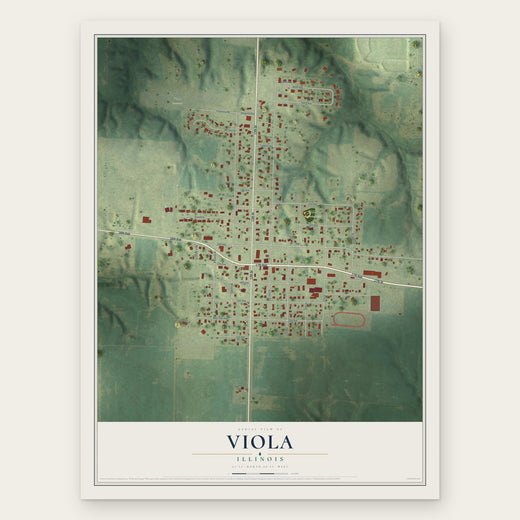 Viola, Illinois map print, the full design