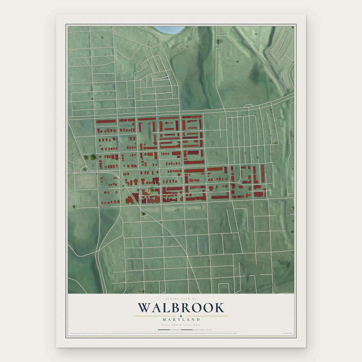 Walbrook, Maryland map print, the full design
