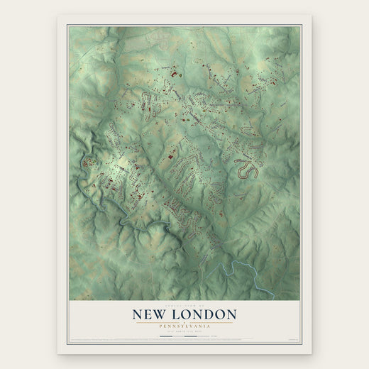 New London, Pennsylvania map print, the full design