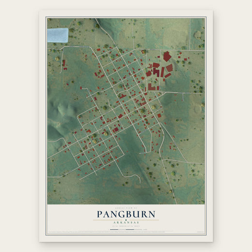 Pangburn, Arkansas map print, the full design