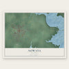 Nowata, Oklahoma map print, the full design