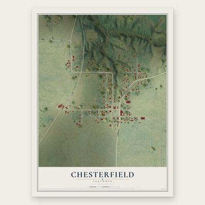 Chesterfield, Illinois map print, the full design