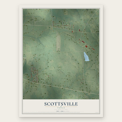 Scottsville, Texas map print, the full design