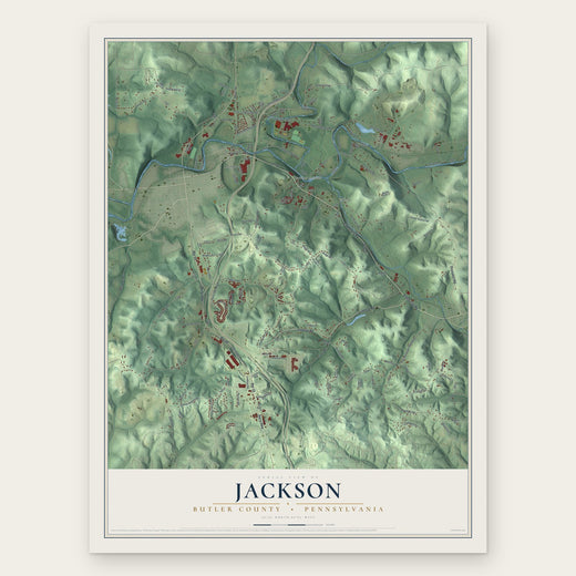 Jackson, Butler County, Pennsylvania map print, the full design