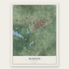 Marion, Illinois map print, the full design