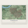 Florissant, Missouri map print, the full design