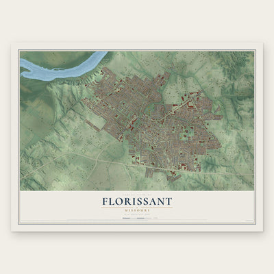 Florissant, Missouri map print, the full design