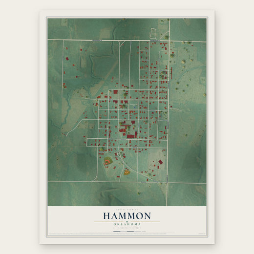 Hammon, Oklahoma map print, the full design