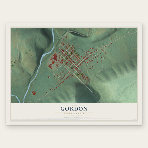 Gordon, Pennsylvania map print, the full design