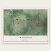Waterloo, Indiana map print, the full design