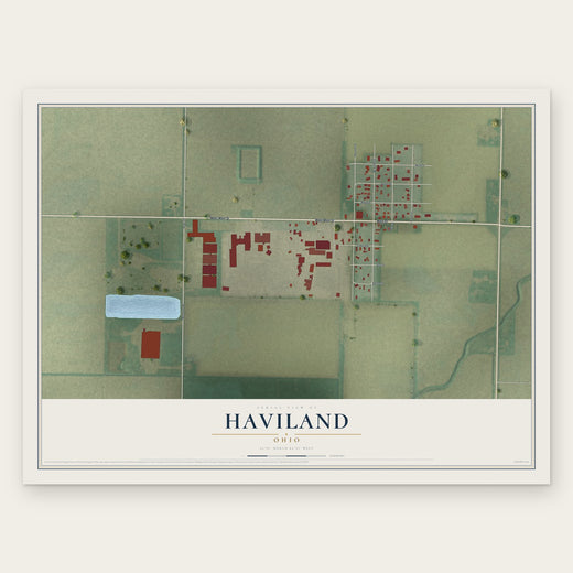 Haviland, Ohio map print, the full design