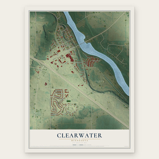 Clearwater, Minnesota map print, the full design