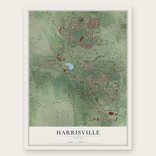 Harrisville, Utah map print, the full design